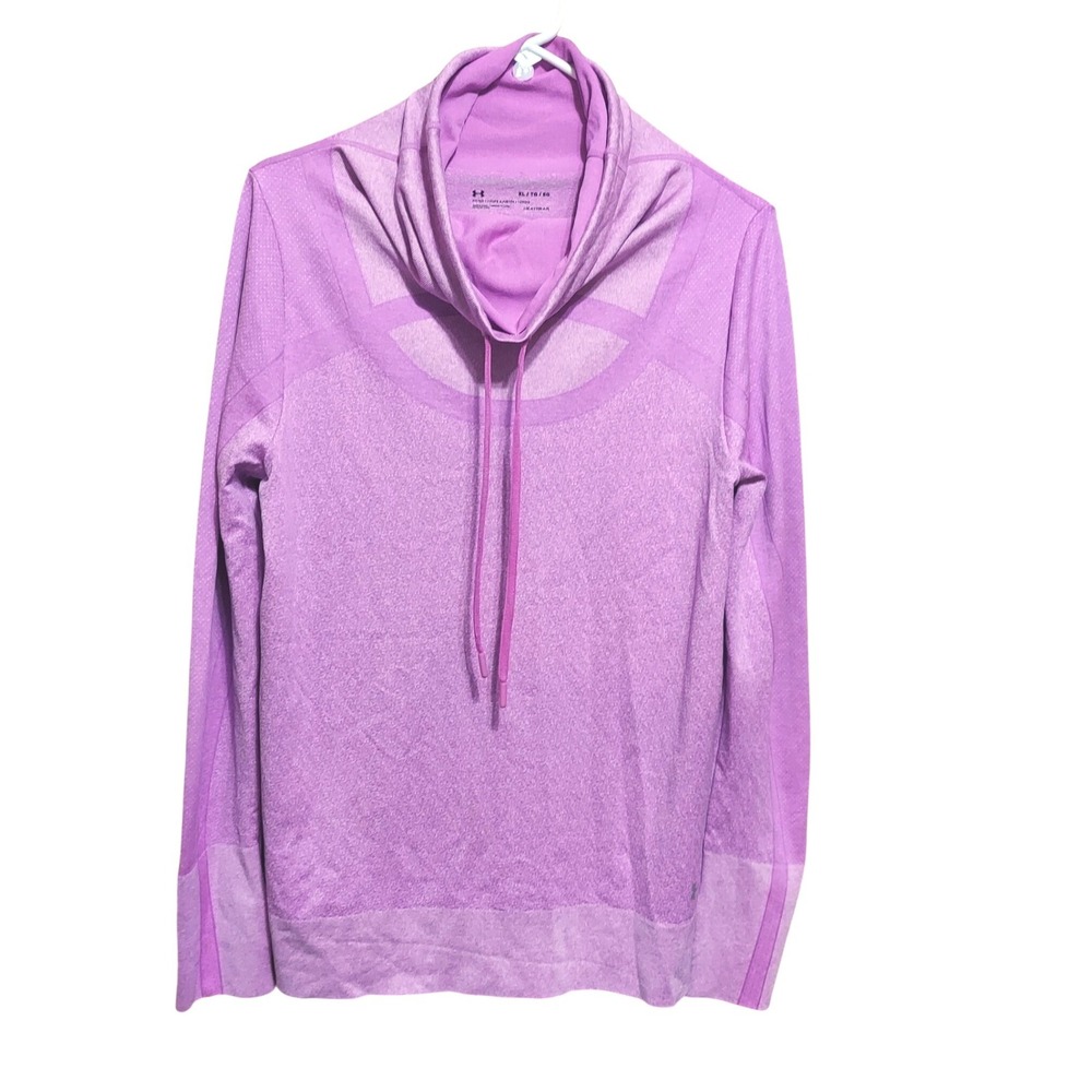 Under Armour Threadborne HeatGear Cowl Neck Long Sleeve Top Purple Womens XL